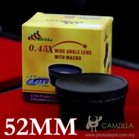KELDA 52MM 0.45X DIGITAL HIGH DEFINITION SUPER WIDE ANGLE LENS WITH MACRO